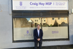 Craig Hoy outside his new office in Haddington